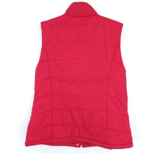 Liz Claiborne Puffer Vest Red Large Women, Sleeveless Jacket, Toggle Buttons - Picture 2 of 5